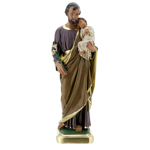 Saint Joseph with Child Jesus statue, 40 cm hand painted Arte Barsanti 1