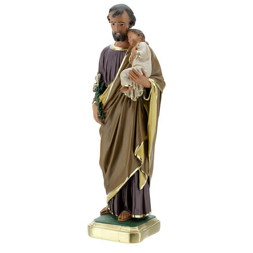 Saint Joseph with Child Jesus statue, 40 cm hand painted Arte Barsanti 3