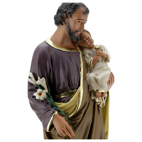 Saint Joseph with Child Jesus statue, 40 cm hand painted Arte Barsanti 4