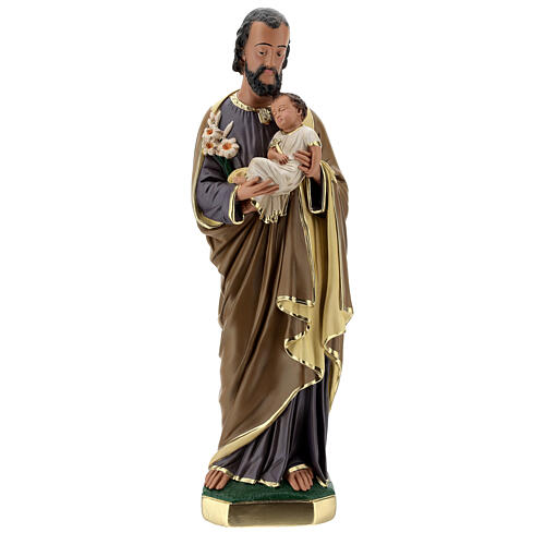 Statue aus Gips Josef von Nazaret mit Jesuskind von Arte Barsanti, 60 cm 1
