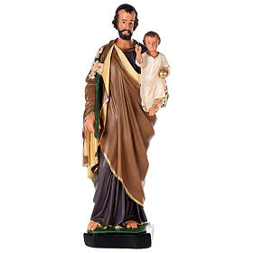 Statue von Sankt Joseph aus handbemaltem Gips von "Arte Bersanti", 80 cm