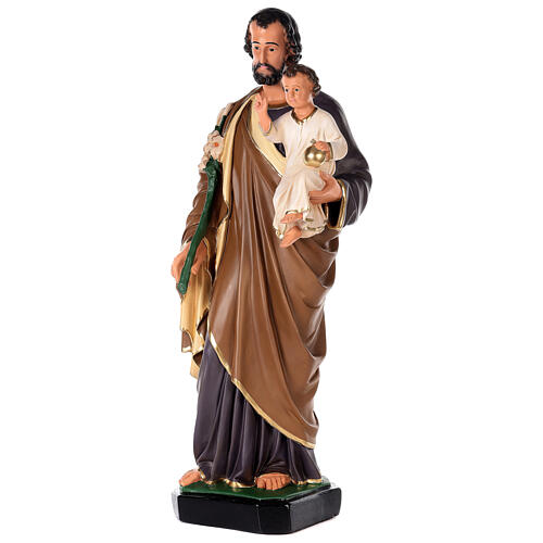 Statue von Sankt Joseph aus handbemaltem Gips von "Arte Bersanti", 80 cm 3