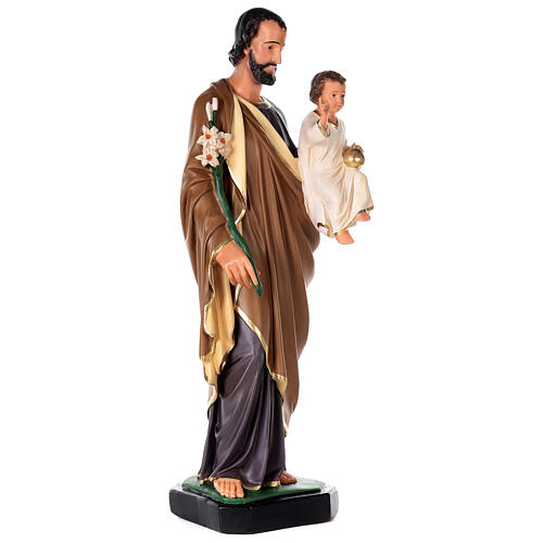 Statue von Sankt Joseph aus handbemaltem Gips von "Arte Bersanti", 80 cm 4