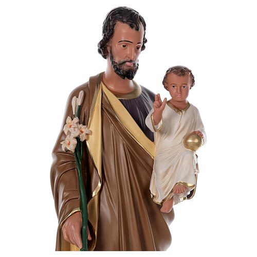 Estatua San José Niño 85 cm resina pintada a mano Arte Barsanti 2