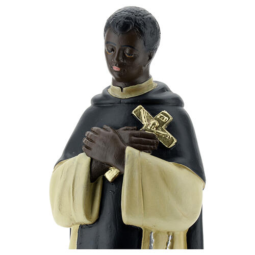 Figura Święty Marcin de Porres 30 cm gips malowany ręcznie Barsanti 2