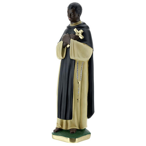 Figura Święty Marcin de Porres 30 cm gips malowany ręcznie Barsanti 3
