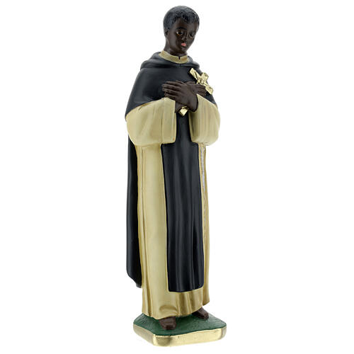 Santo Martin de Porres statue, 30 cm hand painted plaster Barsanti 4
