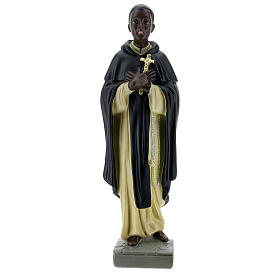 Saint Martin de Porrès statue plâtre 40 cm Arte Barsanti