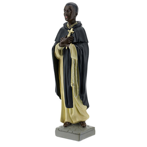 Saint Martin de Porrès statue plâtre 40 cm Arte Barsanti 3