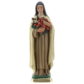 Statua Santa Teresa del Bambino Gesù gesso 20 cm dipinto Barsanti