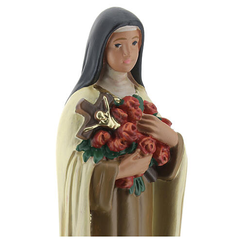 Statua Santa Teresa del Bambino Gesù gesso 20 cm dipinto Barsanti 2