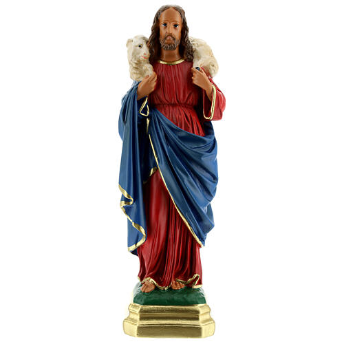 Buen Pastor estatua yeso 30 cm pintada a mano Arte Barsanti 1