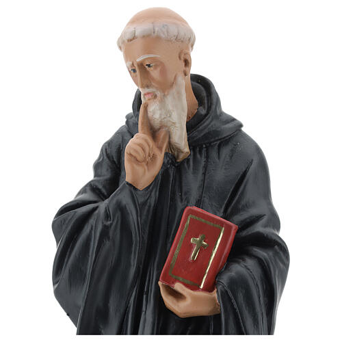 Saint Benoît Abbé statue plâtre 40 cm peinte main Barsanti 2