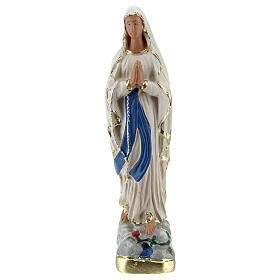 Lady of Lourdes statue, 15 cm hand painted plaster Arte Barsanti