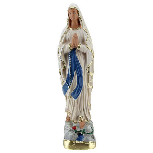 Lady of Lourdes statue, 15 cm hand painted plaster Arte Barsanti 1