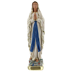 Our Lady of Lourdes plaster statue, 20 cm hand painted Barsanti