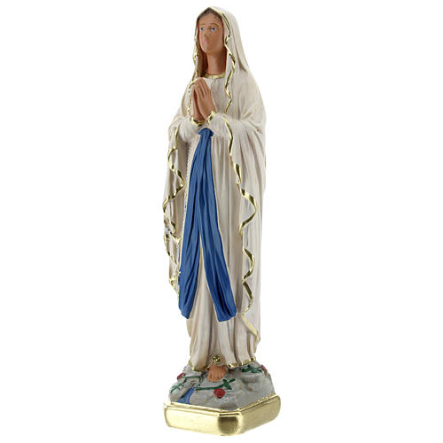 Our Lady of Lourdes plaster statue, 20 cm hand painted Barsanti 2
