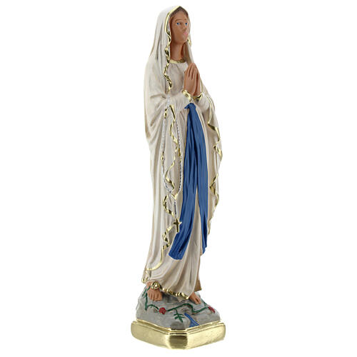Our Lady of Lourdes plaster statue, 20 cm hand painted Barsanti 3