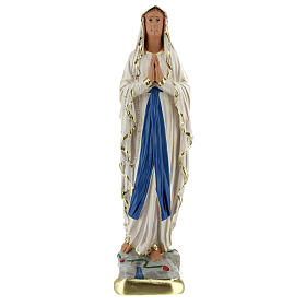 Lady of Lourdes statue, 25 cm hand painted plaster Barsanti