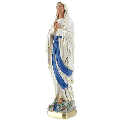 Notre-Dame de Lourdes statue 30 cm plâtre peint main Barsanti 3