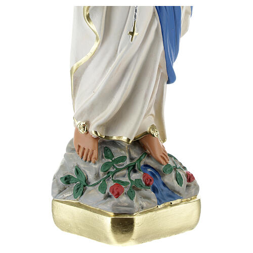 Notre-Dame de Lourdes statue 30 cm plâtre peint main Barsanti 4