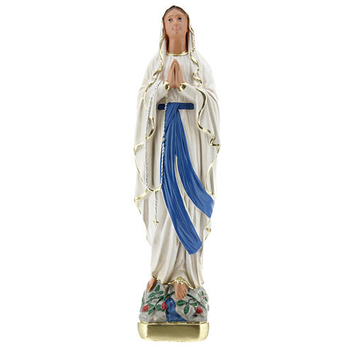 Our Lady of Lourdes statue, 30 cm hand painted plaster Barsanti 1