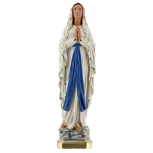 Our Lady of Lourdes plaster statue, 40 cm hand painted Barsanti 1