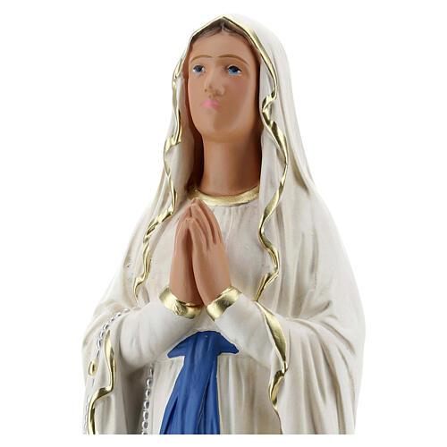 Our Lady of Lourdes plaster statue, 40 cm hand painted Barsanti 2