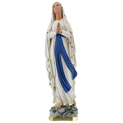 Notre-Dame de Lourdes statue 50 cm plâtre peint main Barsanti 1