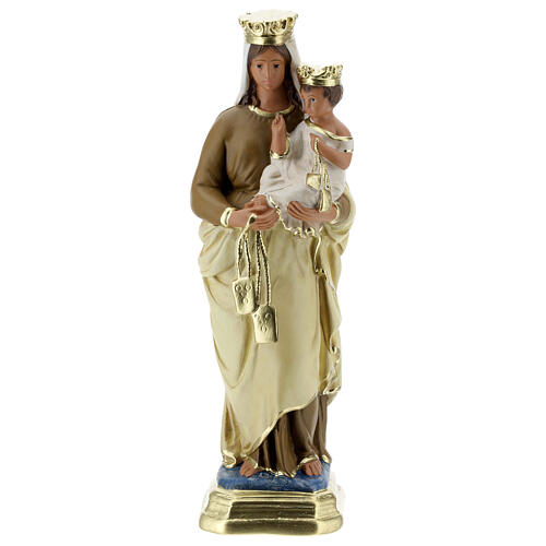 Our Lady of Mount Carmel statue, 30 cm hand painted plaster Barsanti 1