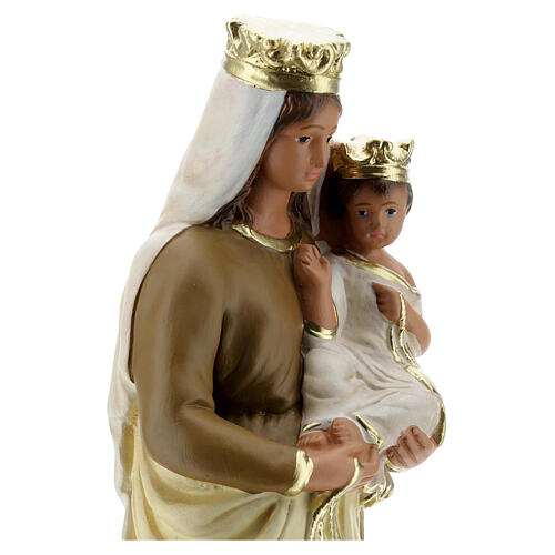 Our Lady of Mount Carmel statue, 30 cm hand painted plaster Barsanti 4