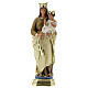 Our Lady of Mount Carmel statue, 30 cm hand painted plaster Barsanti s1