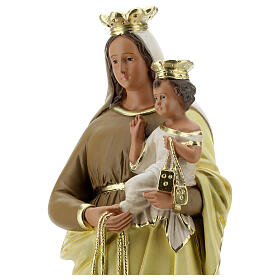 Notre-Dame du Mont-Carmel 40 cm statue plâtre peint main Barsanti