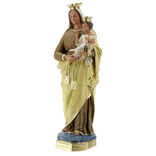 Notre-Dame du Mont-Carmel 40 cm statue plâtre peint main Barsanti 3