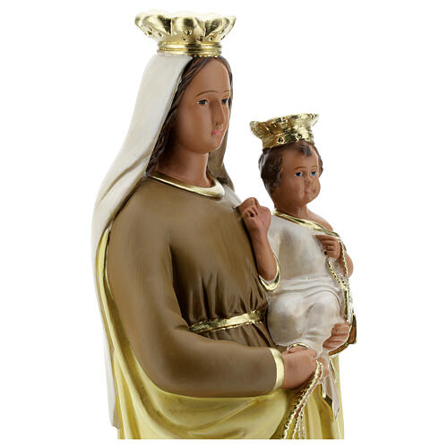 Notre-Dame du Mont-Carmel 40 cm statue plâtre peint main Barsanti 6