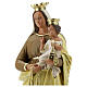 Notre-Dame du Mont-Carmel 40 cm statue plâtre peint main Barsanti s2