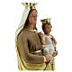 Notre-Dame du Mont-Carmel 40 cm statue plâtre peint main Barsanti s6