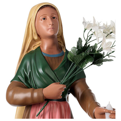Santa Bernadette ajoelhada imagem resina pintada à mão 80 cm Arte Barsanti 2
