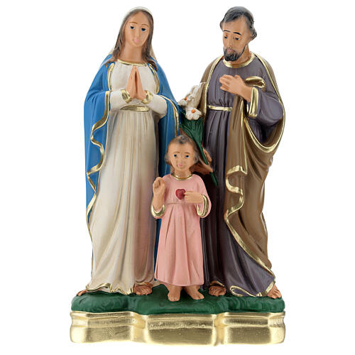 Sainte Famille statue plâtre 25 cm peinte à la main Arte Barsanti 1