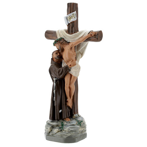 Apparizione a San Francesco d'Assisi statua gesso 20 cm Barsanti 3