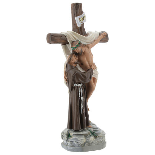 Apparizione a San Francesco d'Assisi statua gesso 20 cm Barsanti 4