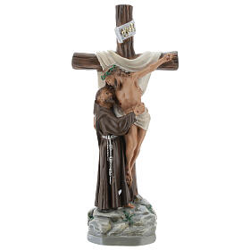 Statue of Apparition of Christ to St Francis of Assisi, 20 cm in plaster Barsanti