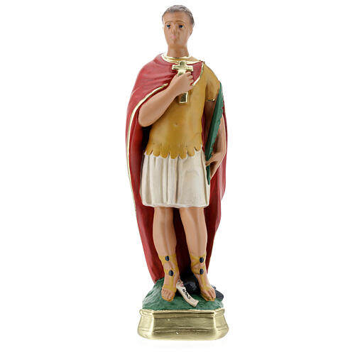 Saint Expédit statue plâtre 30 cm peint main Arte Barsanti 1
