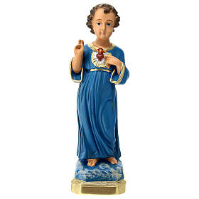 Enfant Jésus bénissant statue plâtre 20 cm peint main Barsanti