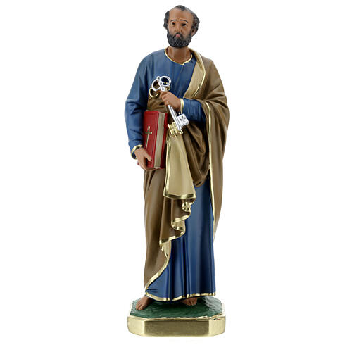 San Pietro statua gesso 30 cm dipinta a mano Arte Barsanti 1