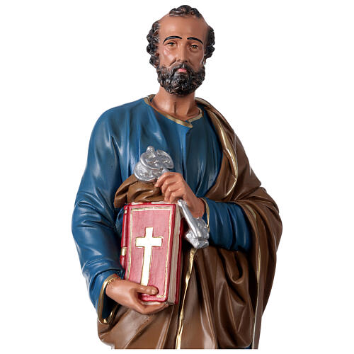 St. Peter hand painted plaster statue Arte Barsanti 60 cm 2