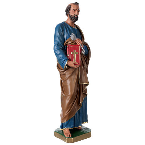Saint Peter plaster statue 24 in hand-painted brass Arte Barsanti 4