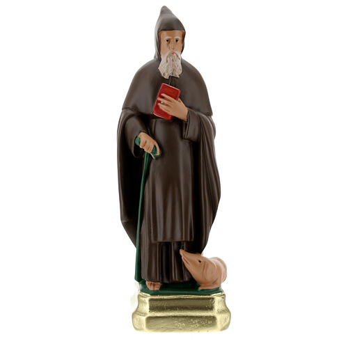 Statue of Saint Anthony Abbot, 25 cm in hand painted plaster Barsanti 1