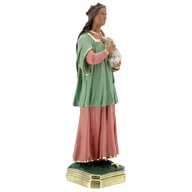 Statue aus Gips Agnes von Rom handbemalt Arte Barsanti, 40 cm s5