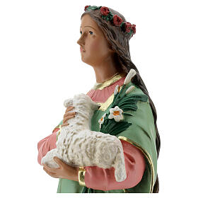 Statue aus Gips Agnes von Rom handbemalt Arte Barsanti, 40 cm s6